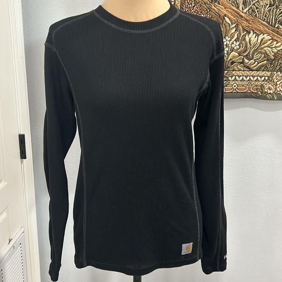 Carhartt Women’s Black Base Force Thermal Long Sleeve Crew Neck Top. Size M(405A - Picture 4 of 14